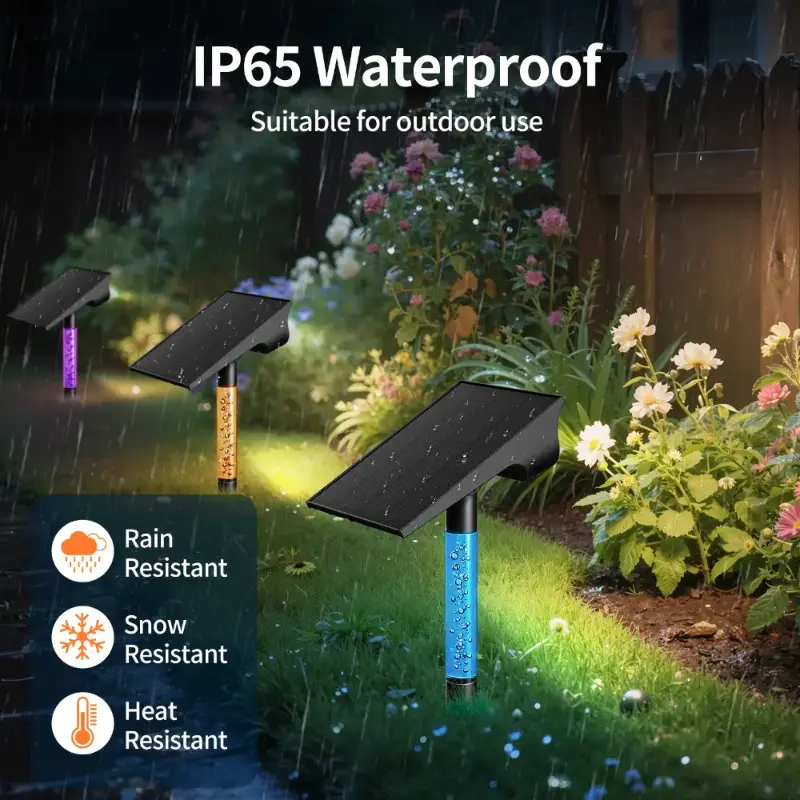 Solar Spot Lights Outdoor | RGB + 3 Colors Lights & Remote